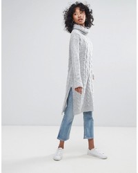 Oeuvre Cable Knit Roll Neck Sweater Dress