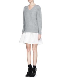 Nobrand Sweater And Quilted Skirt Combo Dress