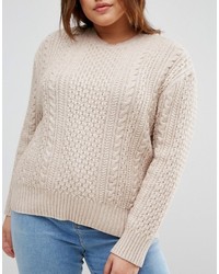Asos Curve Curve Cable Sweater In Slouchy Shape