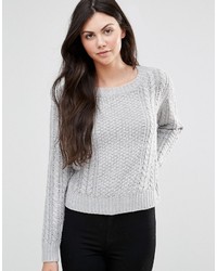 Lavand Gray Cable Knit Sweater
