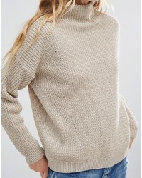 Daisy Street High Neck Sweater In Sparkle Knit