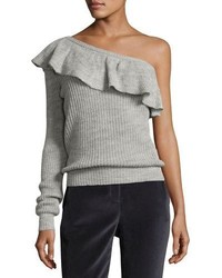 Rebecca Taylor One Shoulder Alpaca Knit Pullover Sweater