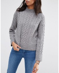 Asos Sweater With Cable Stitch And High Neck