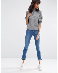 Asos Sweater With Cable Stitch And High Neck