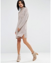 Asos Swing Dress In Rib Knit With Top Pocket