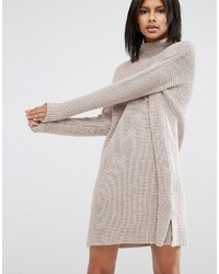 Asos Swing Dress In Rib Knit With Top Pocket