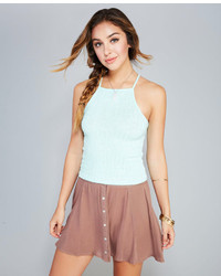 Wet Seal High Neck Ribbed Knit Tank