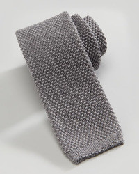 Hugo Boss Textured Knit Tie Gray