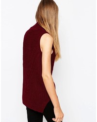 Asos Collection Sleeveless Sweater In Chunky Knit With High Neck