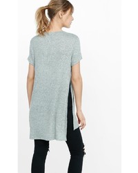 Marl Ribbed Express One Eleven Slit Tunic T Shirt
