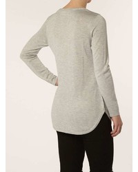 Dorothy Perkins Petite Grey Knitted Tunic