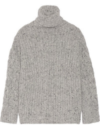 ADAM by Adam Lippes Adam Lippes Chunky Knit Wool And Cashmere Blend Turtleneck Sweater Gray