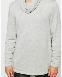 Asos Brand Knitted Lightweight Sweater With Funnel Neck