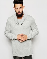 Asos Brand Knitted Lightweight Sweater With Funnel Neck