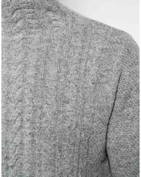 Asos Brand Lambswool Rich Cable Knit Sweater With Turtleneck