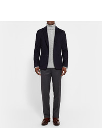 Hackett Cable Knit Wool And Cashmere Blend Rollneck Sweater
