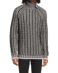 KARL LAGERFELD PARIS Cable Mock Neck Sweater