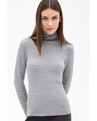 Forever 21 Geo Knit Turtleneck Sweater