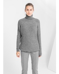Mango Outlet Ribbed Wool Blend Sweater