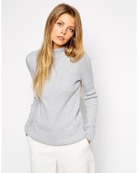 Asos Sweater In Rib With Turtleneck Gray