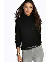 Boohoo Tall Cosette Cable High Neck Knitted Jumper