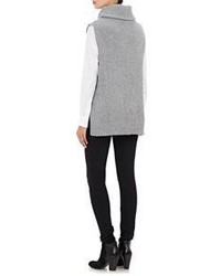 Barneys New York Wool Cashmere Cowl Neck Sweater Grey
