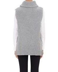 Barneys New York Wool Cashmere Cowl Neck Sweater Grey