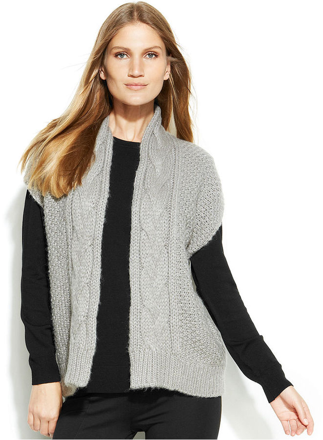 Calvin Klein Cable Knit Open Front Sweater Vest Where to buy & how to