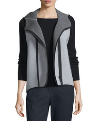 Elie Tahari Margie Hooded Knit Vest Lightmedium Gray