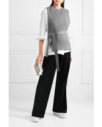 DKNY Ribbed Knit Vest Gray