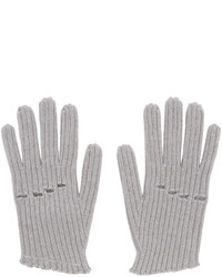 Grey Knit Wool Gloves