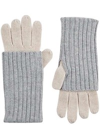 Barneys New York Layered Look Stockinette Stitched Gloves