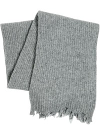 Grey Knit Wool Scarf