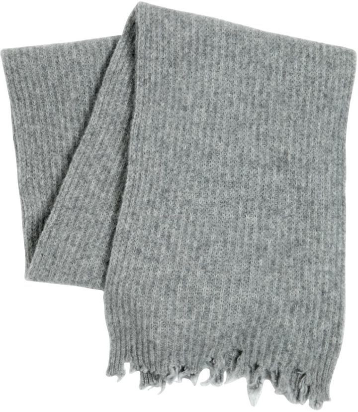 MSGM Distressed Wool Blend Knit Scarf, $140 | LUISAVIAROMA | Lookastic