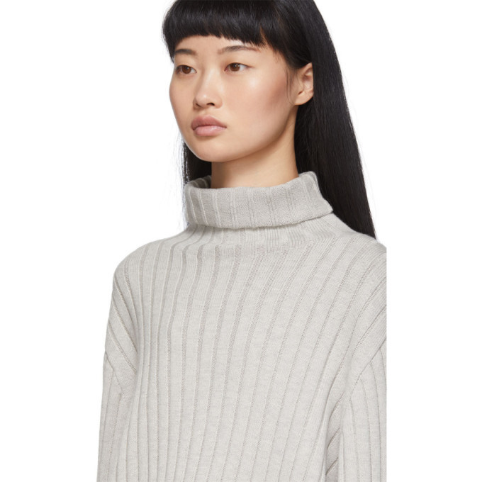 Totême Grey Oversized Cannes Turtleneck, $233 | SSENSE | Lookastic