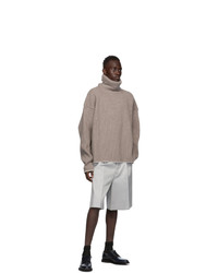 Uniforme Paris Grey Wool And Cashmere Roll Turtleneck