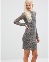 Grey Lace Bodycon Dress