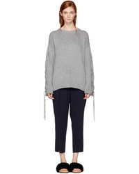 See by Chloe See By Chlo Grey Lace Up Sweater