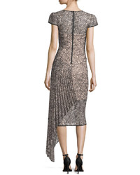 Milly Margaret Short Sleeve Corded Lace Cocktail Dress