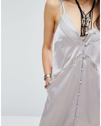 Glamorous Midi Slip Dress With Lace Panels