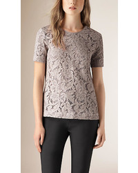 Burberry Short Sleeve French Lace Top