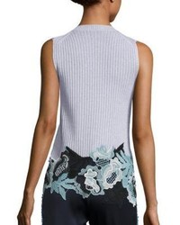 3.1 Phillip Lim Ribbed Lace Embroidered Tank Top
