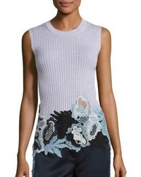3.1 Phillip Lim Ribbed Lace Embroidered Tank Top