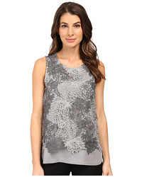 Calvin Klein Sleeveless Heather Lace Twofer Top