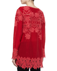 Johnny Was Lacy V Neck Georgette Tunic