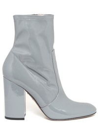 Valentino Block Heel Patent Leather Ankle Boots