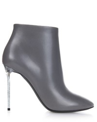 Balenciaga George V Plexi Heel Leather Ankle Boots