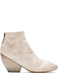 Marsèll Grey Leather Slouchy Ankle Boots