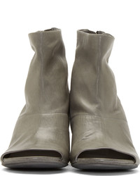 Marsèll Grey Peep Toe Ankle Boots