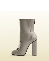 Gucci Leather Horsebit Ankle Boot